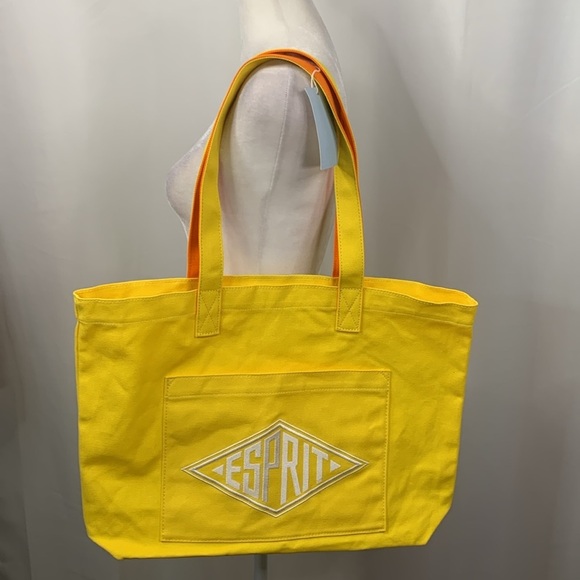 Esprit Yellow Tote Bag- NWT - Picture 4 of 11
